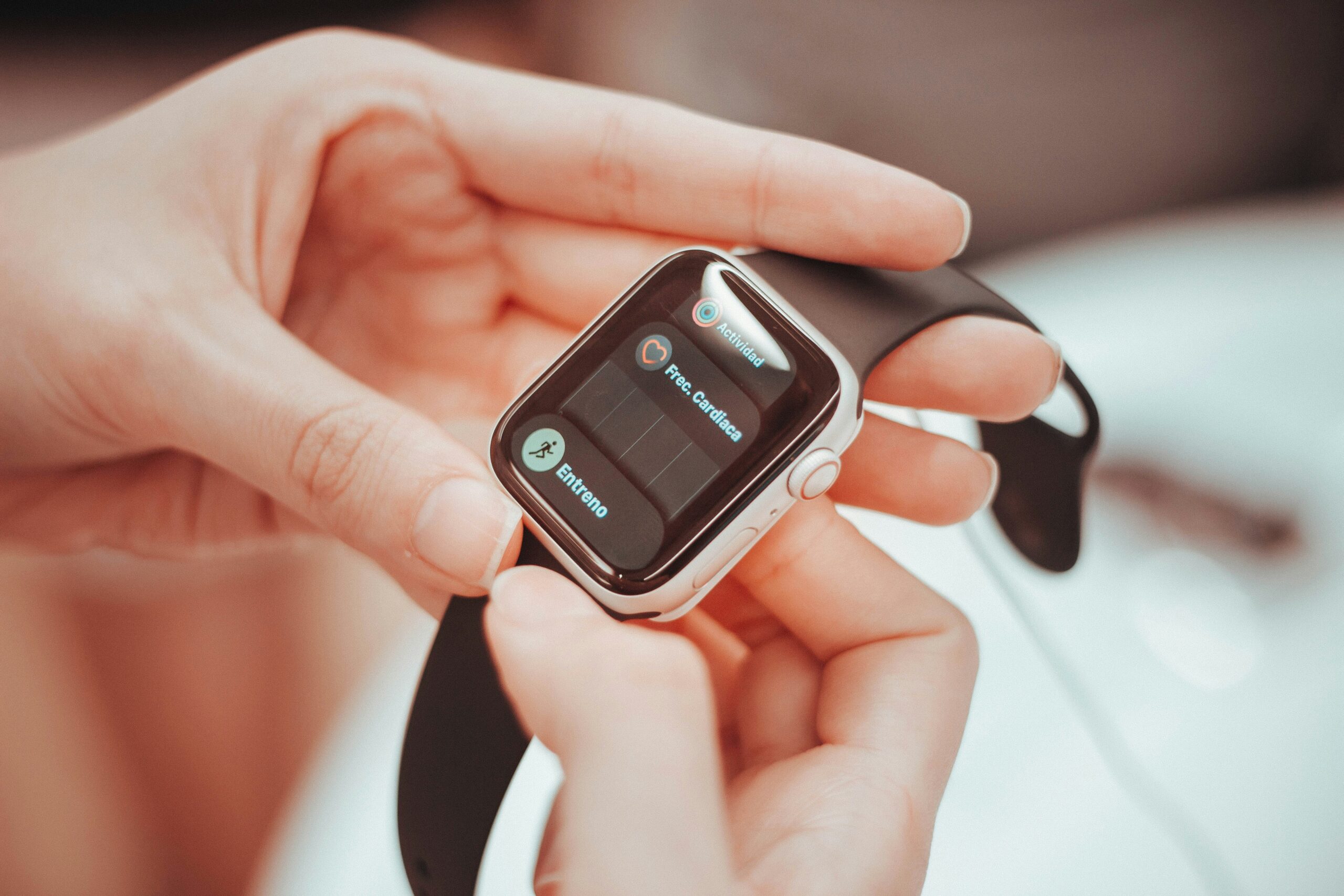 A modern smartwatch UI showing integrated calculator functionality.