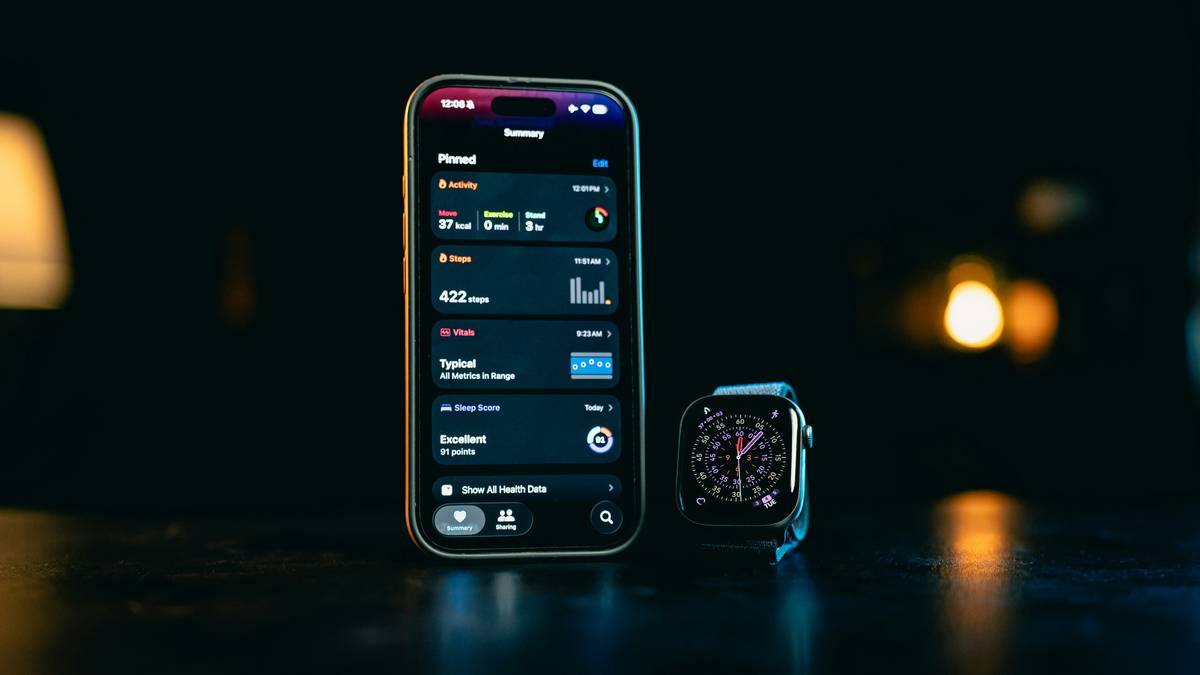 Smartwatch screen displaying a math calculator that shows work with step-by-step solution for an algebraic equation